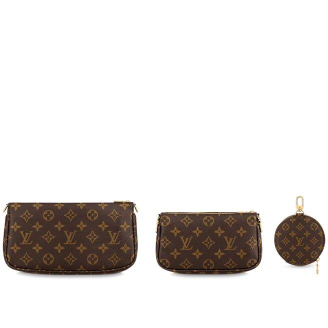 LV Multi Pochette, Monogram Canvas Crossbody Bag, Pink