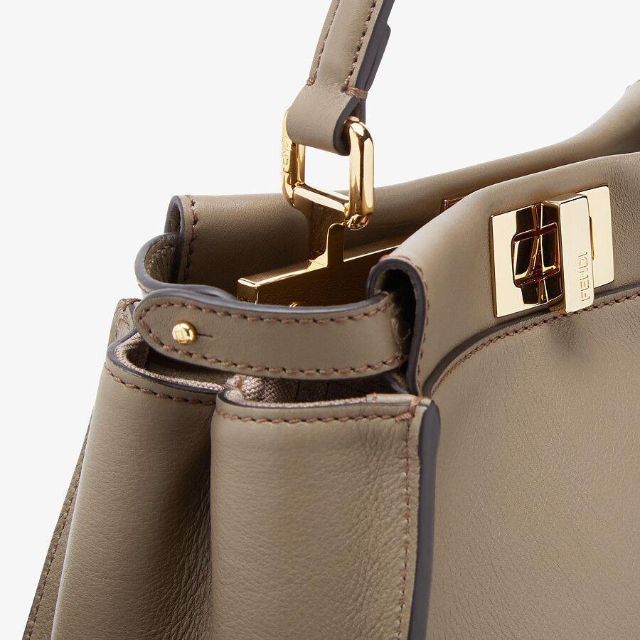 Fendi Peekaboo Small Gray Leather Bag