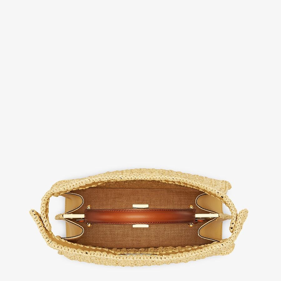 Fendi Peekaboo ISeeU Medium Woven Straw Bag