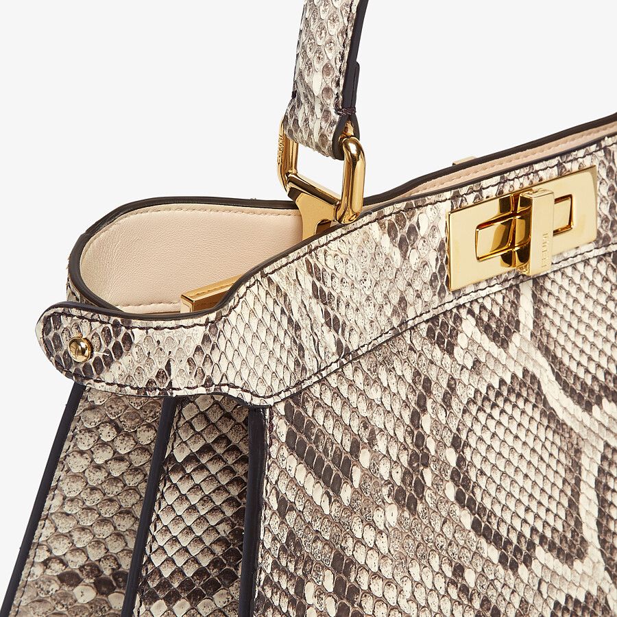 Fendi Peekaboo ISeeU Medium Natural Python Leather Bag