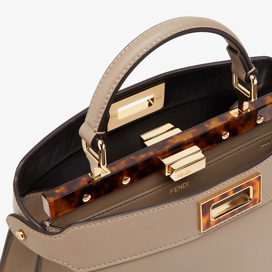 Fendi Peekaboo ISeeU Small Dove Gray Leather Bag