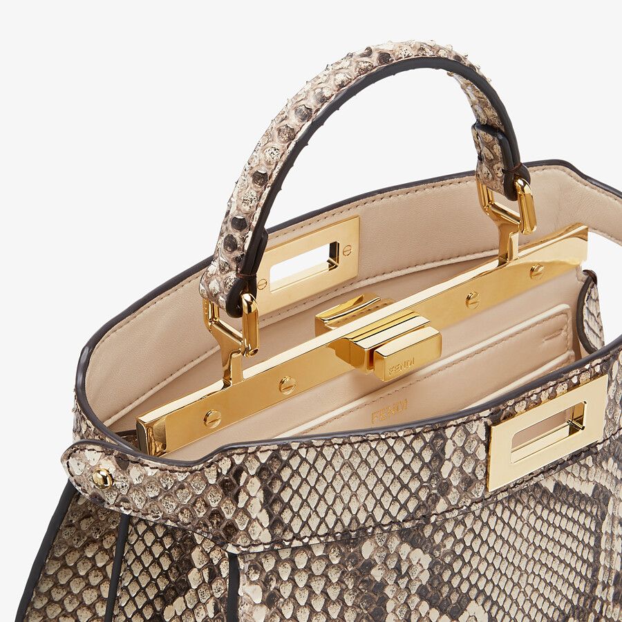 Fendi Peekaboo ISeeU Medium Natural Python Leather Bag