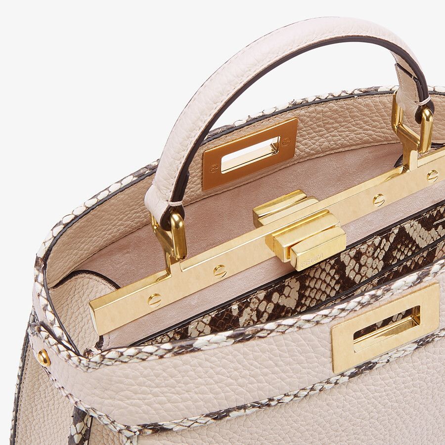 Fendi Peekaboo ISeeU Small Full Grain Leather and Elaphe Bag
