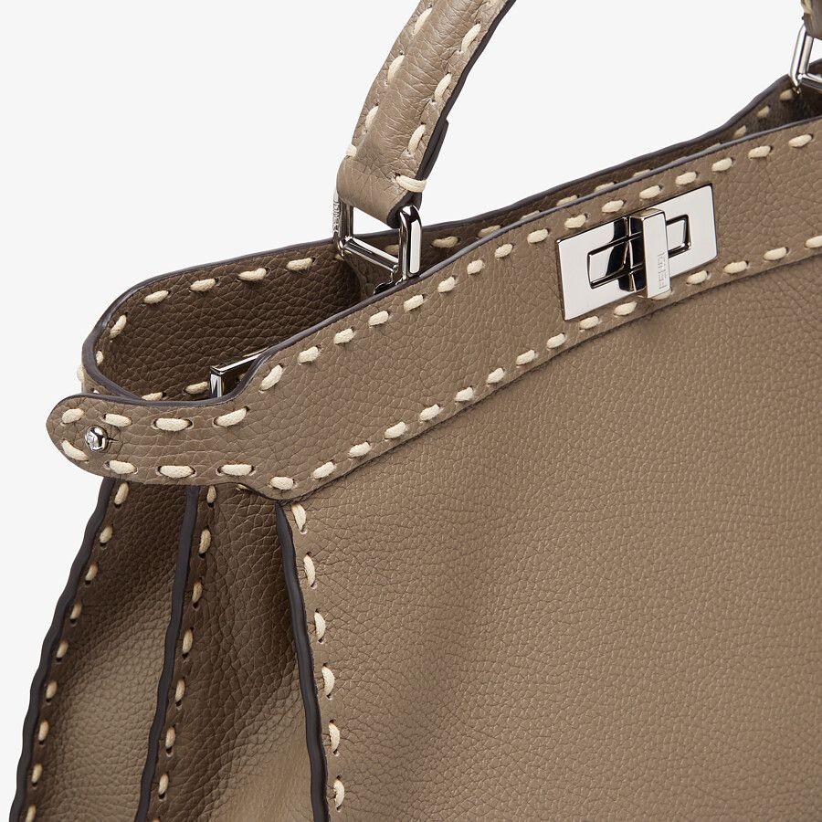 Fendi Peekaboo ISeeU Large Gray Leather Bag