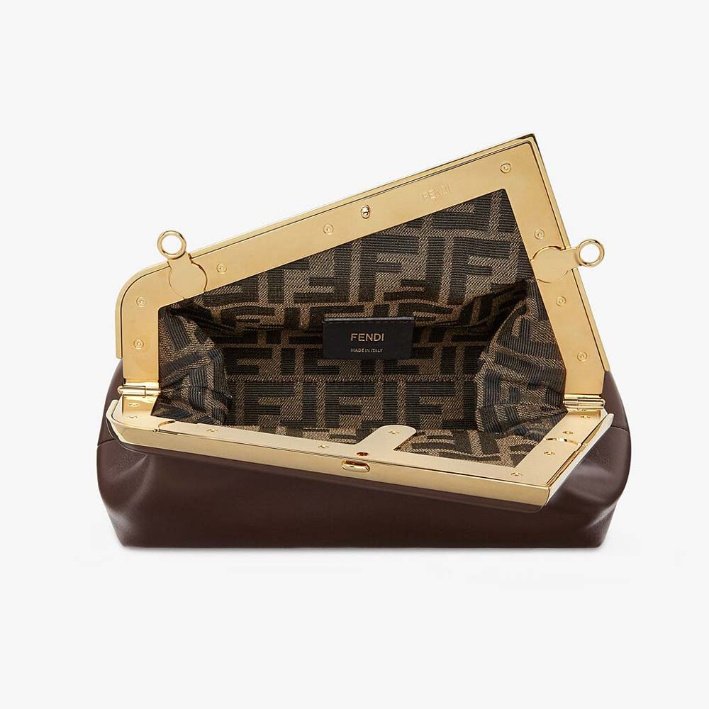 Fendi First Small Dark Brown Leather Bag