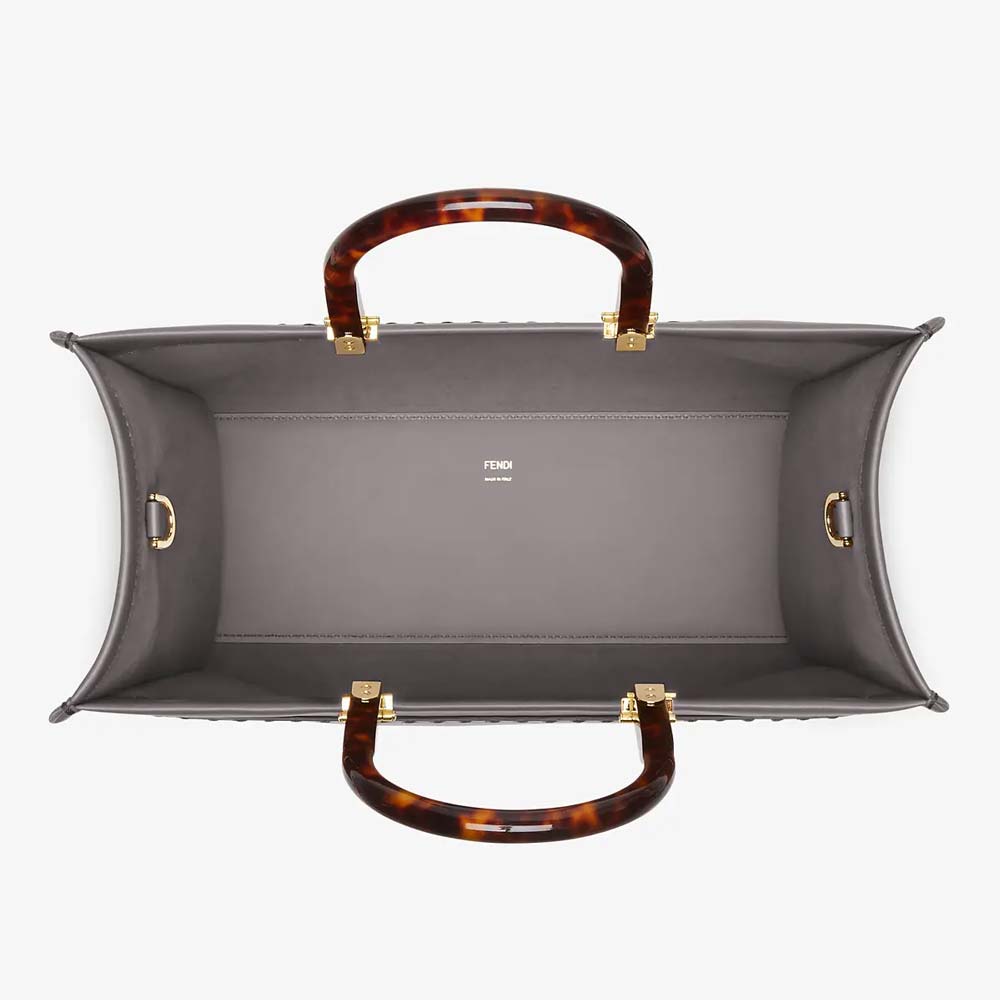 Fendi Sunshine Medium Grey Leather Shopper