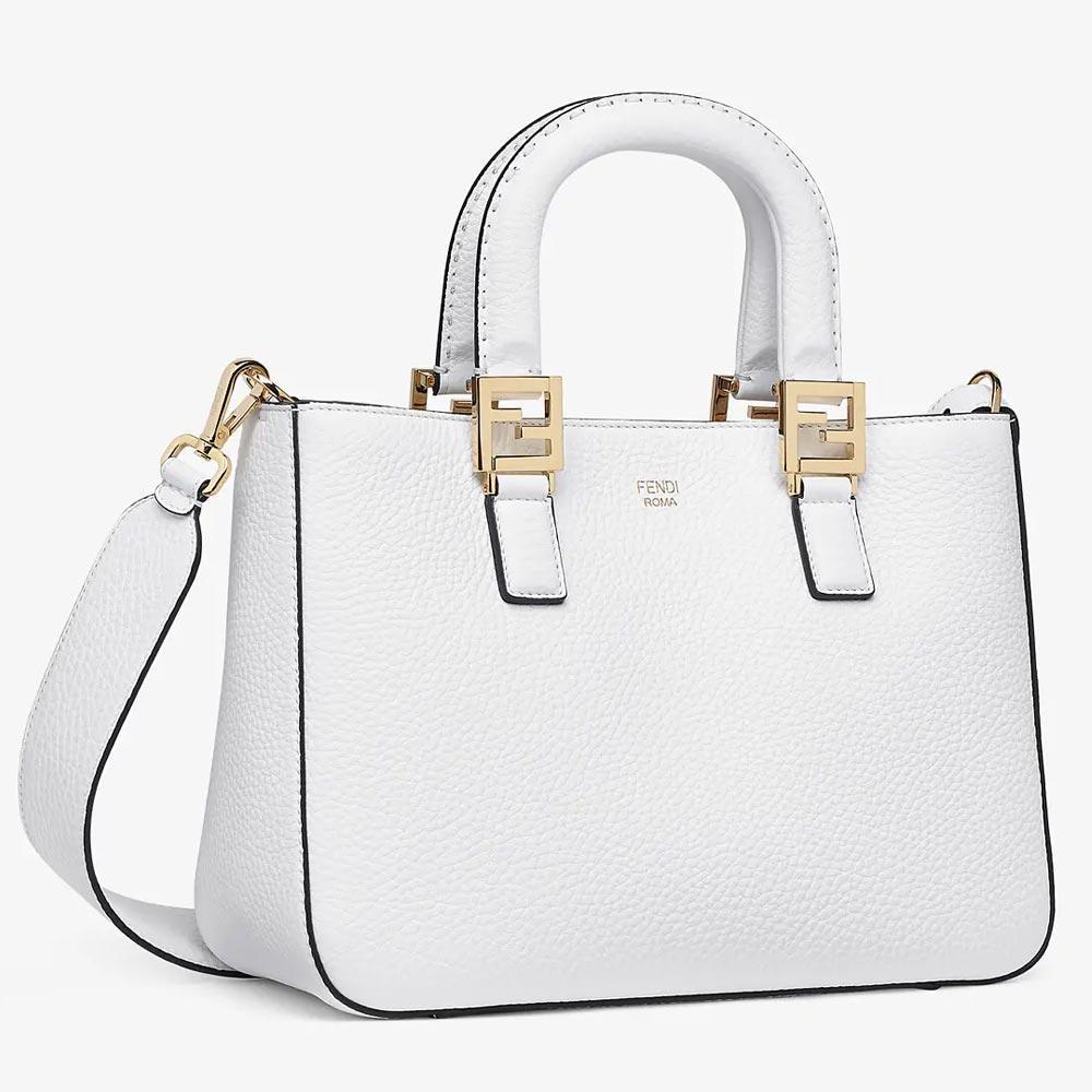 Fendi FF Tote Small Cuoio Romano Leather Bag