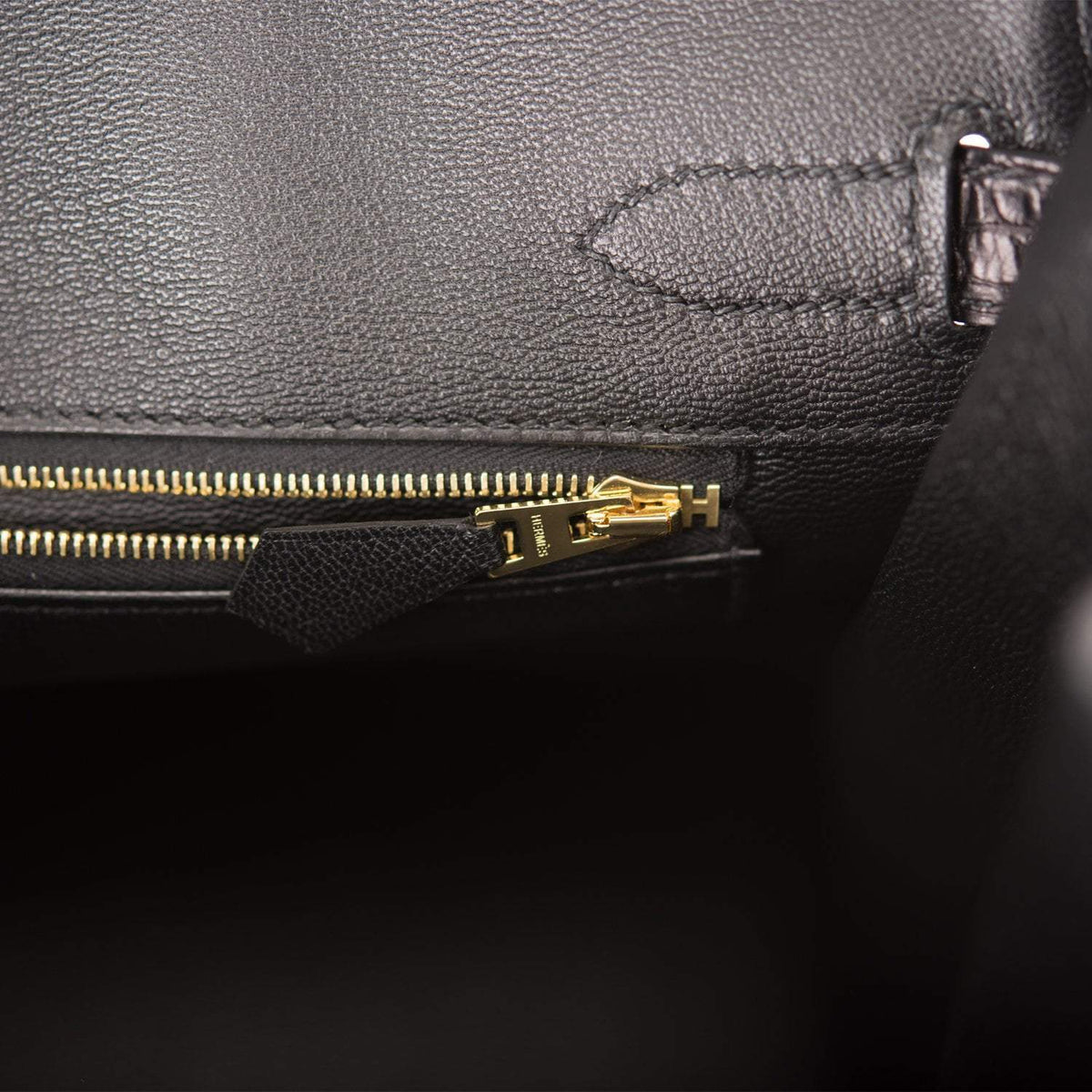 Hermes Birkin 30cm Black Matte Alligator, Gold Hardware