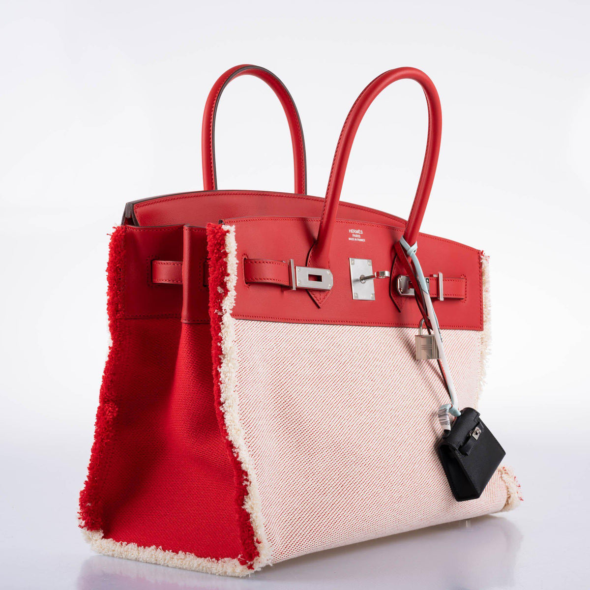 Hermes Fray Fray Birkin 35 Rouge de Cour, Swift & Toile H