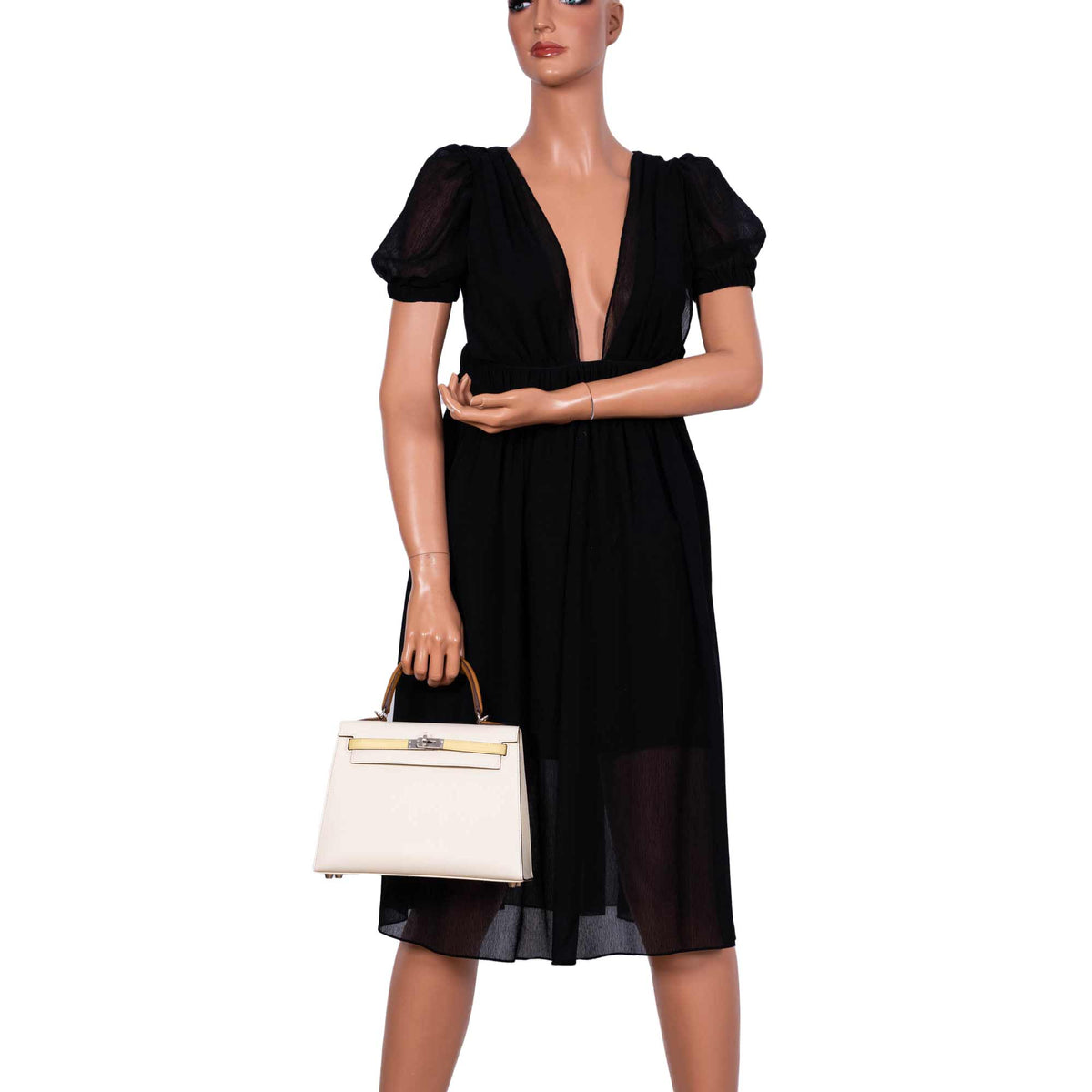 Hermes Kelly 25 Sellier, Tri-Color Epsom, Palladium Hardware