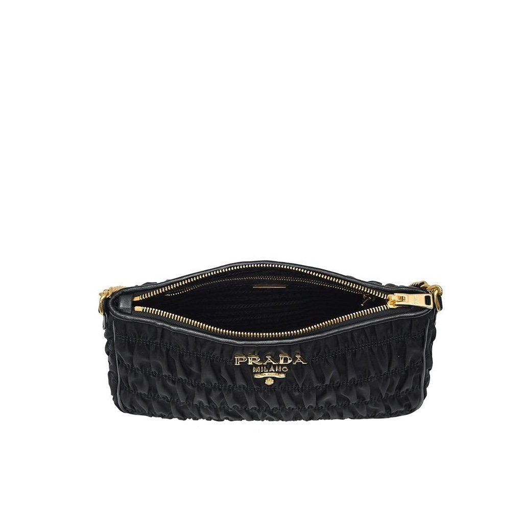 Prada Nylon Shoulder Bag, Tessuto Gaufre, Black