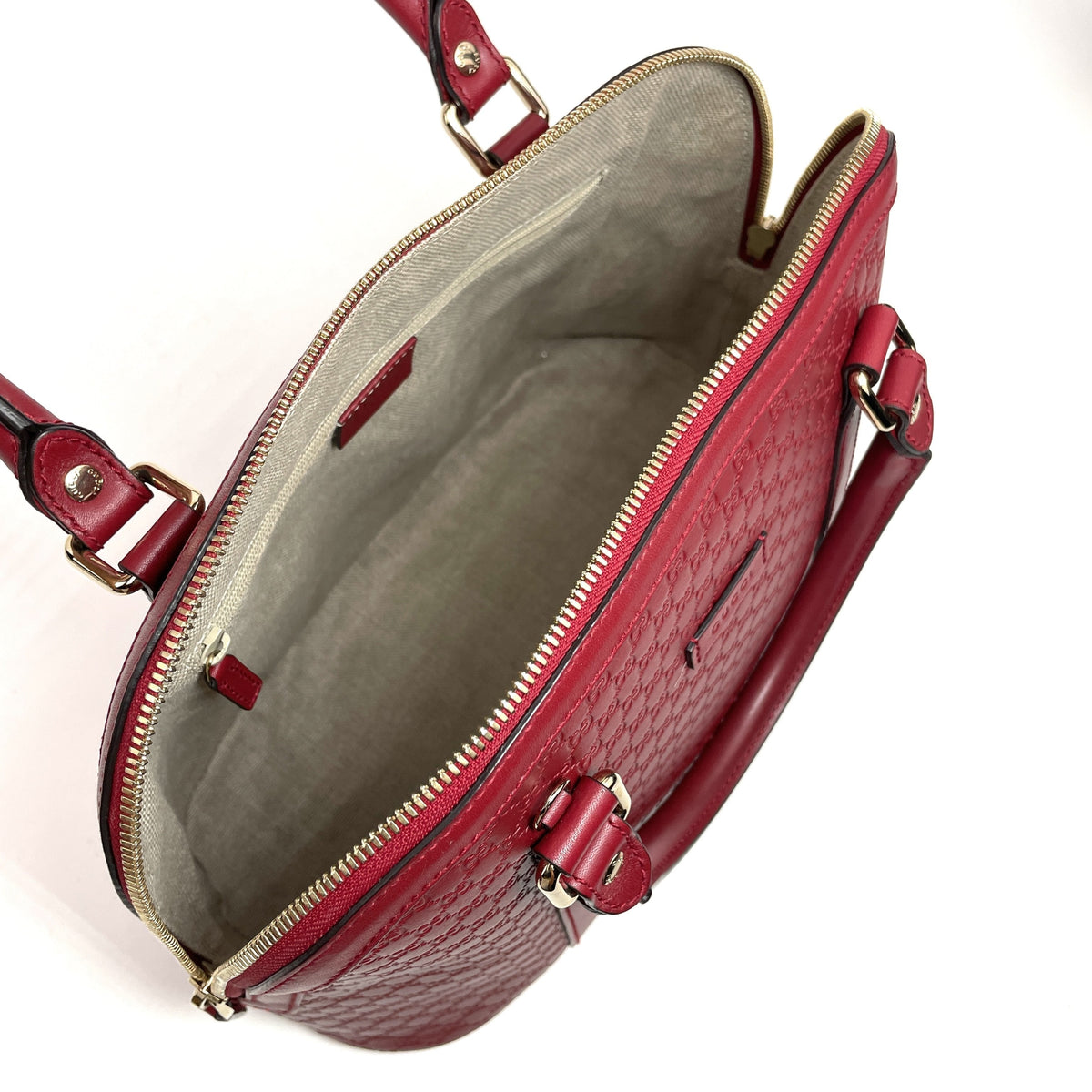 Gucci Microguccissima Dome Bag, Red Leather, Medium Top Handle
