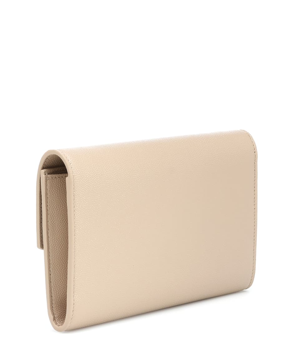 Saint Laurent Uptown Clutch, Calf Leather, Gold Hardware