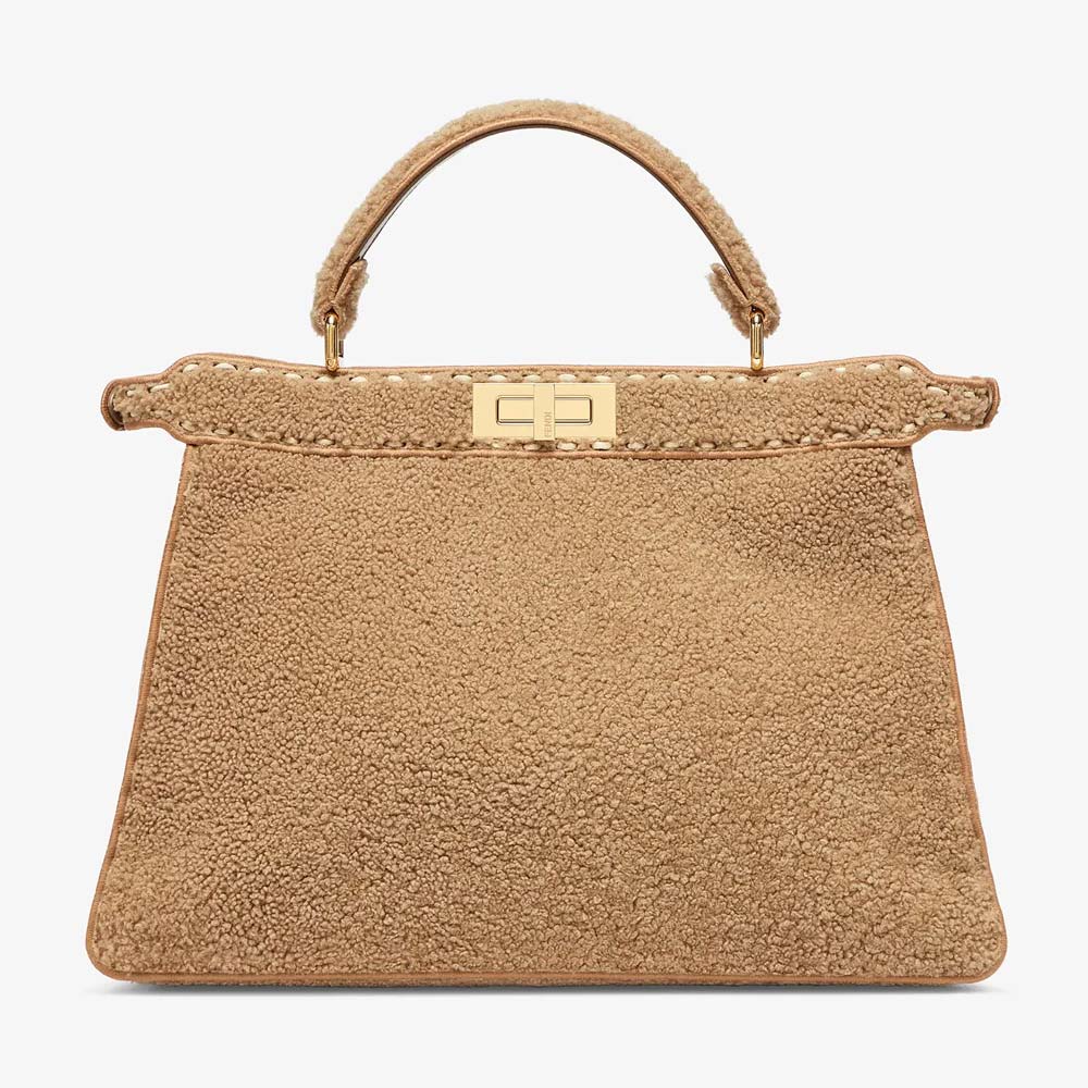 Fendi Peekaboo ISeeU Large Beige Sheepskin Bag