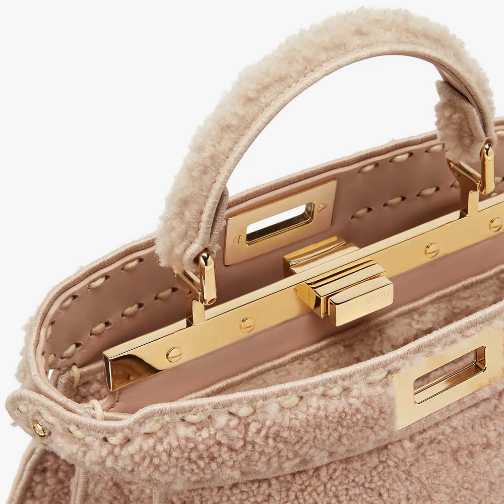 Fendi Peekaboo ISeeU Small Pink Sheepskin Bag