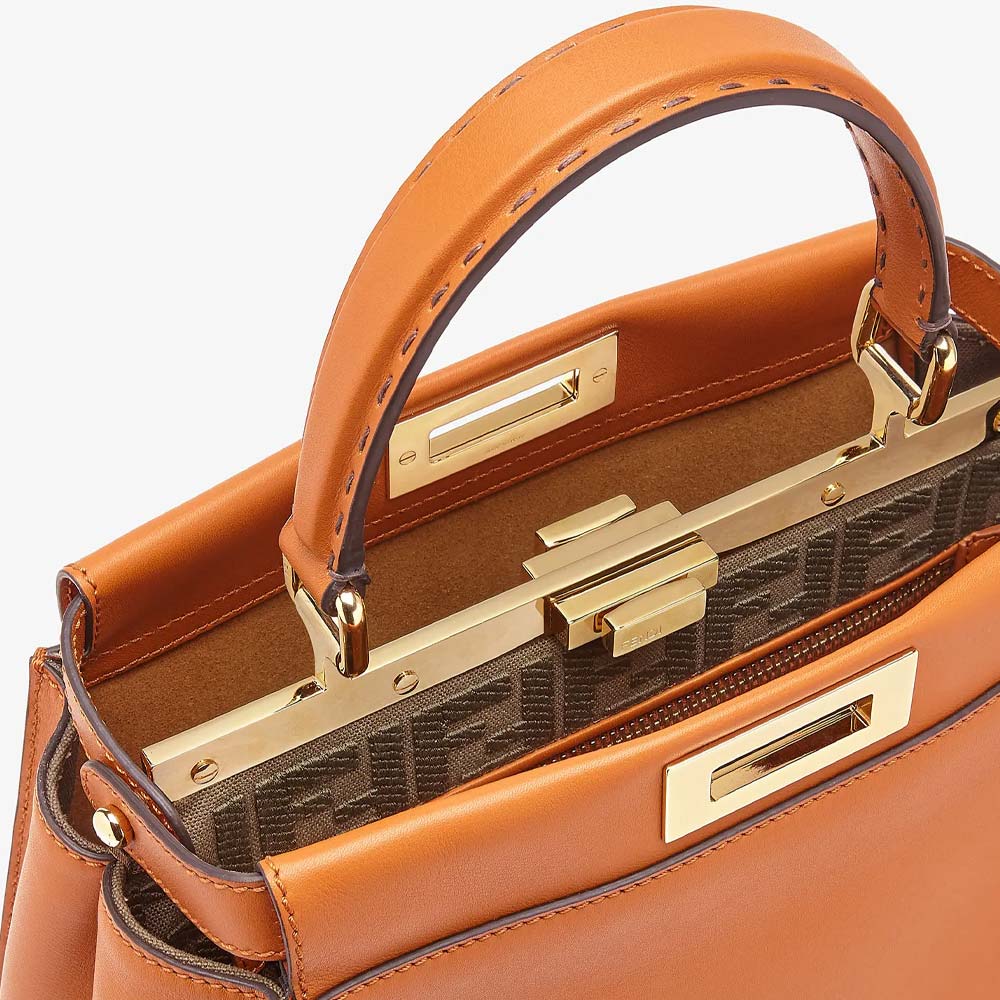 Fendi Peekaboo Medium Brown Leather Bag