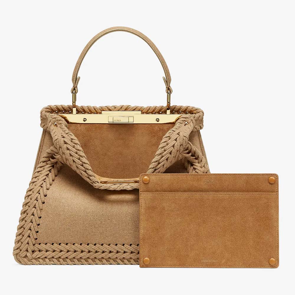 Fendi Peekaboo ISeeU Medium Beige Flannel Bag