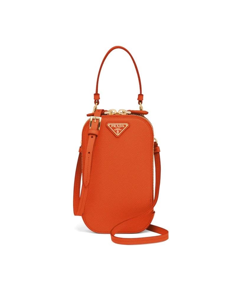 Prada Saffiano Mini Bag, Leather Crossbody, Triangle Logo