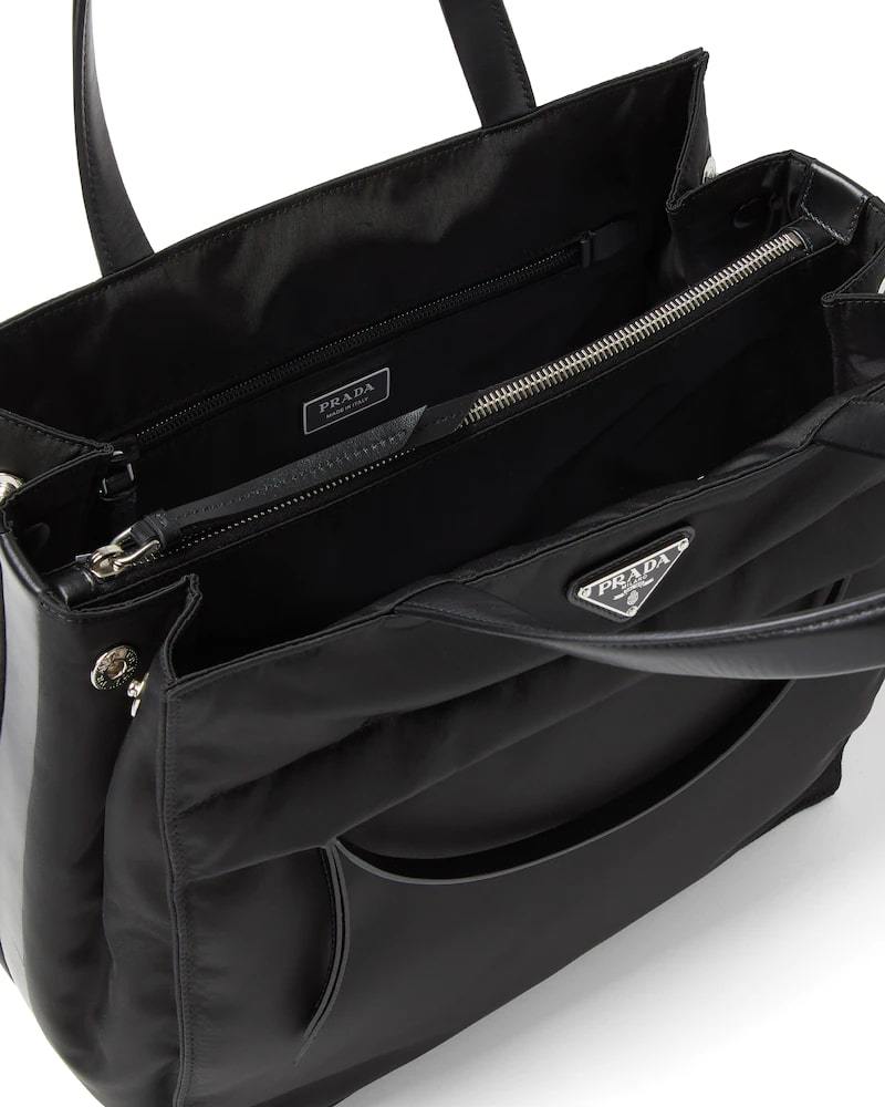 Quilted Nylon Tote Bag, Prada Re-Nylon, Leather Handles