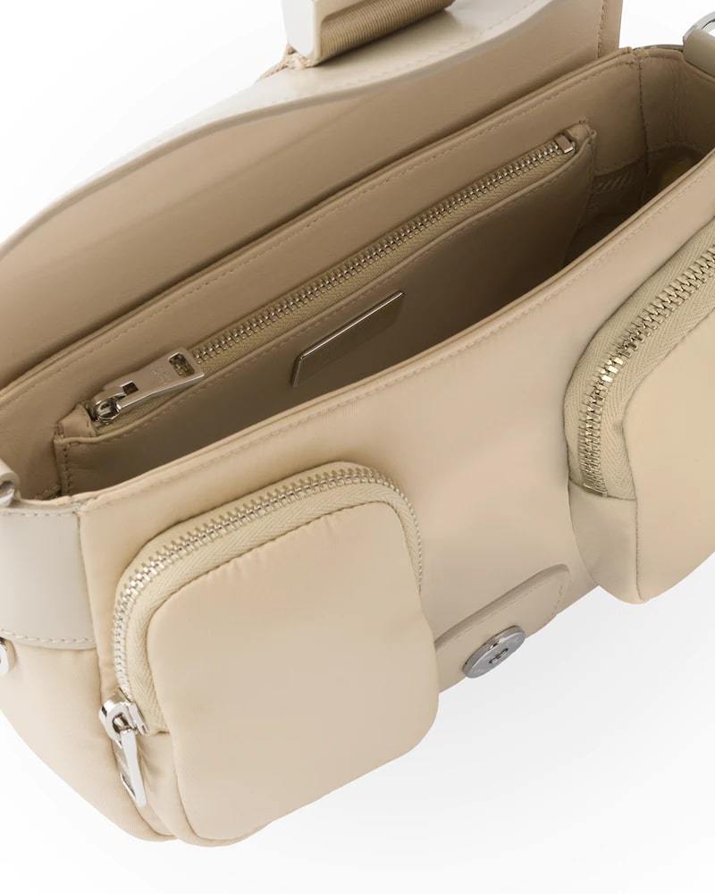 Prada Nylon Shoulder Bag, Brushed Leather Pocket