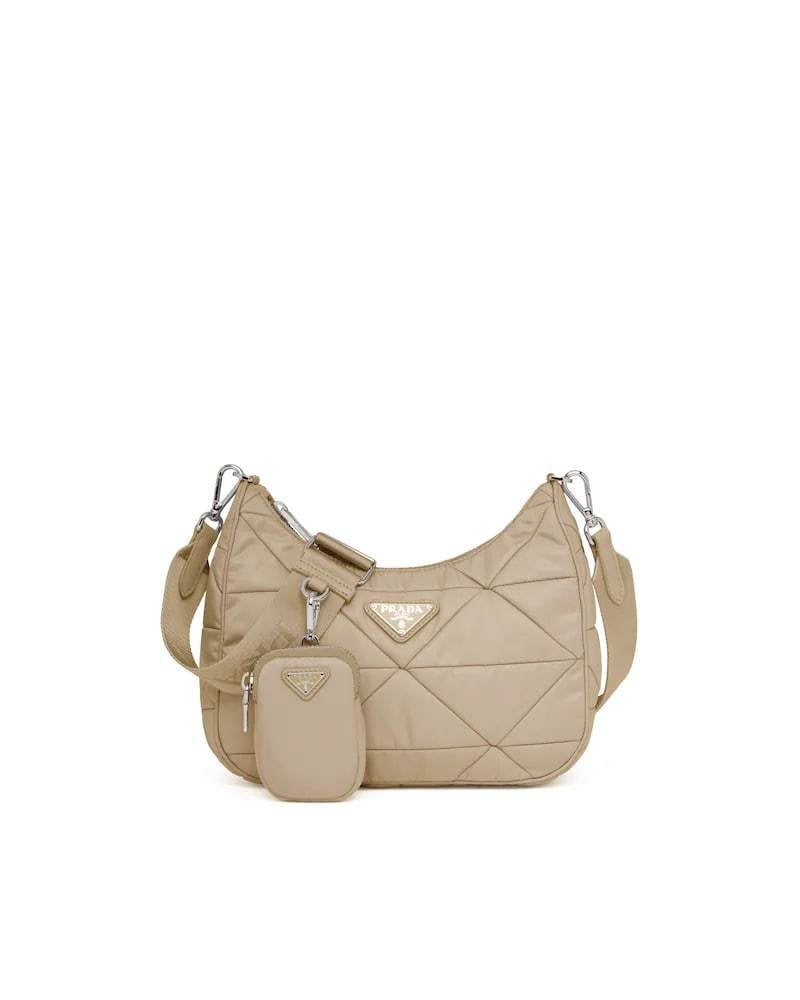 Padded Re-Nylon Hobo Bag, Adjustable Shoulder Strap, Prada