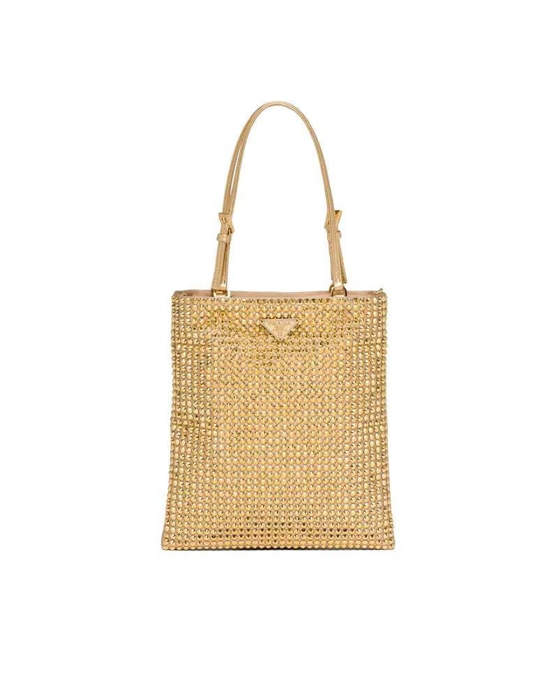 Crystal Embellished Handbag, Prada Satin, 20cm Height