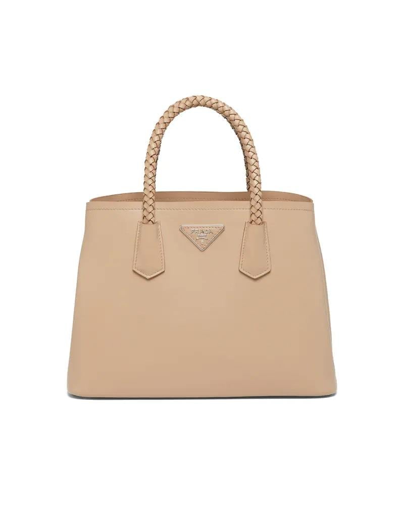 Prada Double Handbag, Medium Leather, Braided Handles