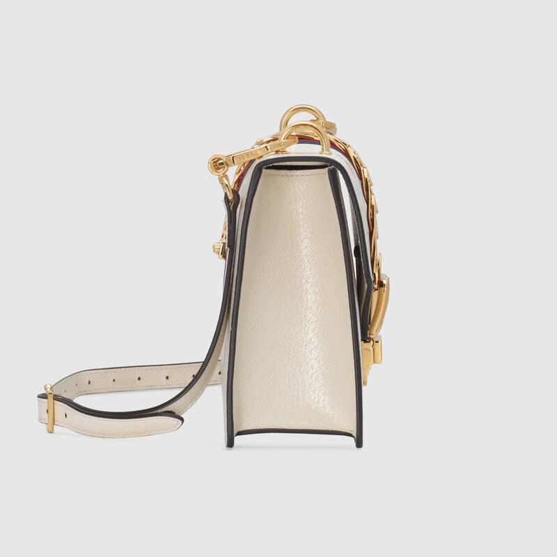 Gucci Sylvie Bag, Bee Star White Leather Small Shoulder