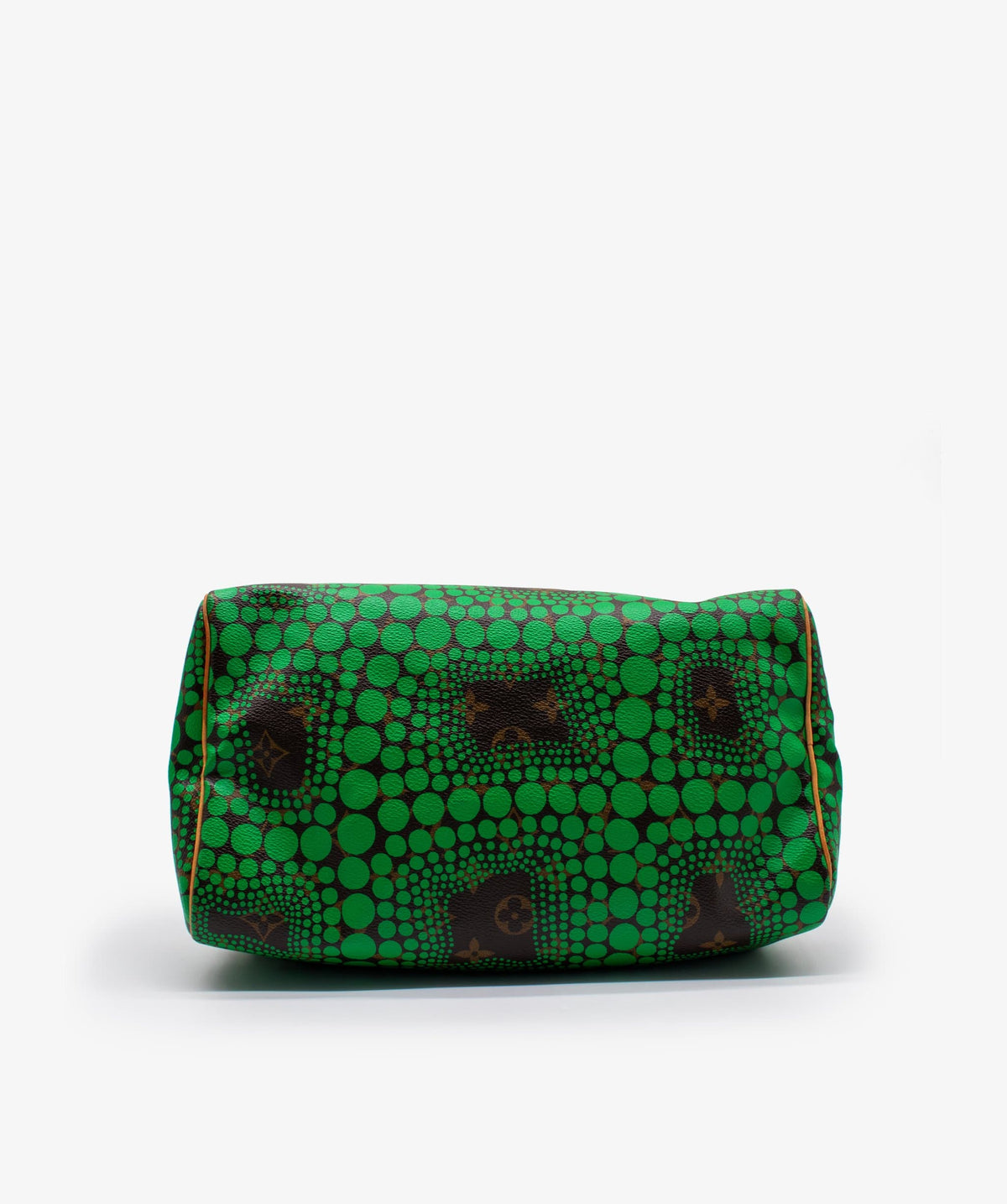 LV Kusama Speedy Bag, Brown Green Canvas, 30cm Handbag