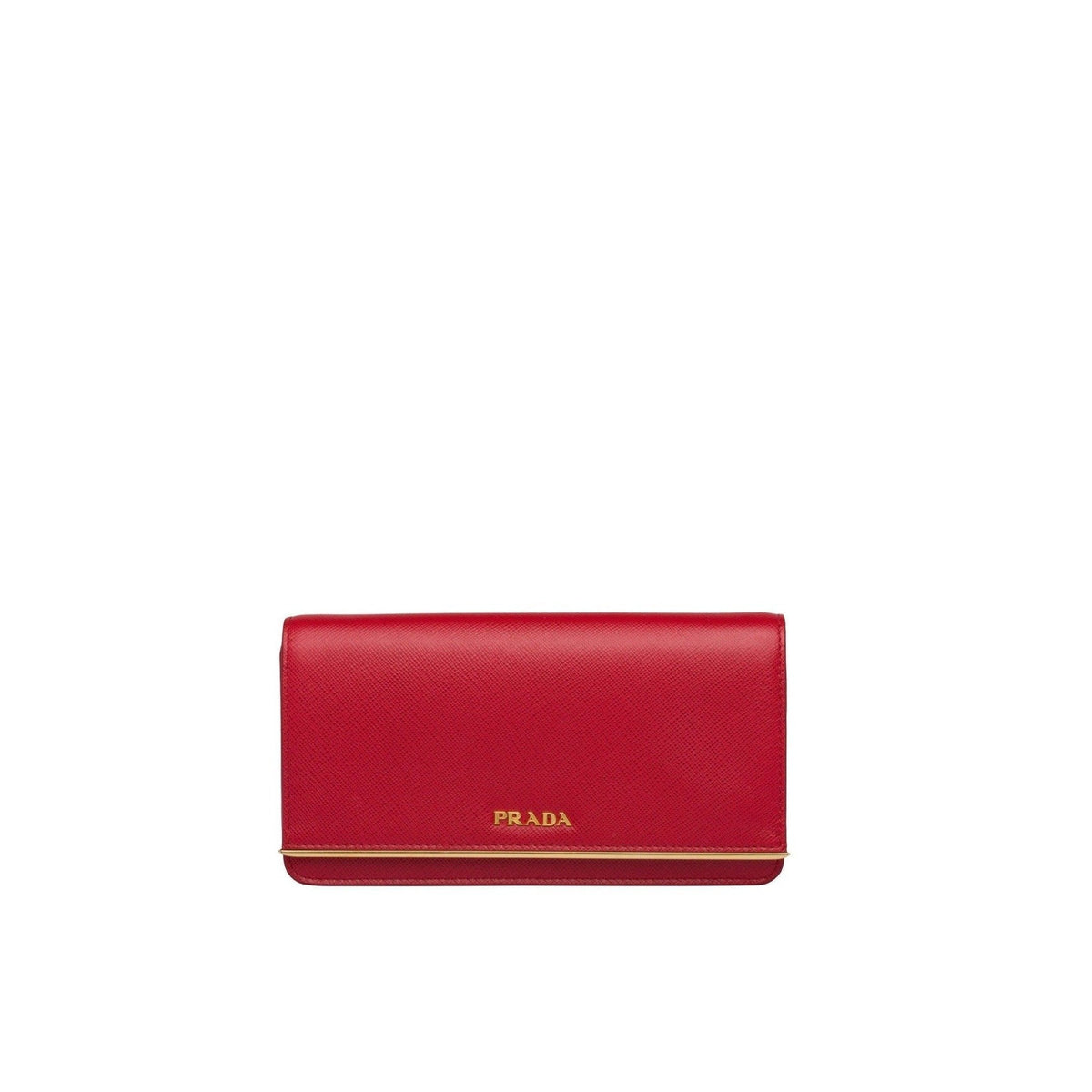 Red Prada Mini Clutch, Saffiano Leather Continental Bag