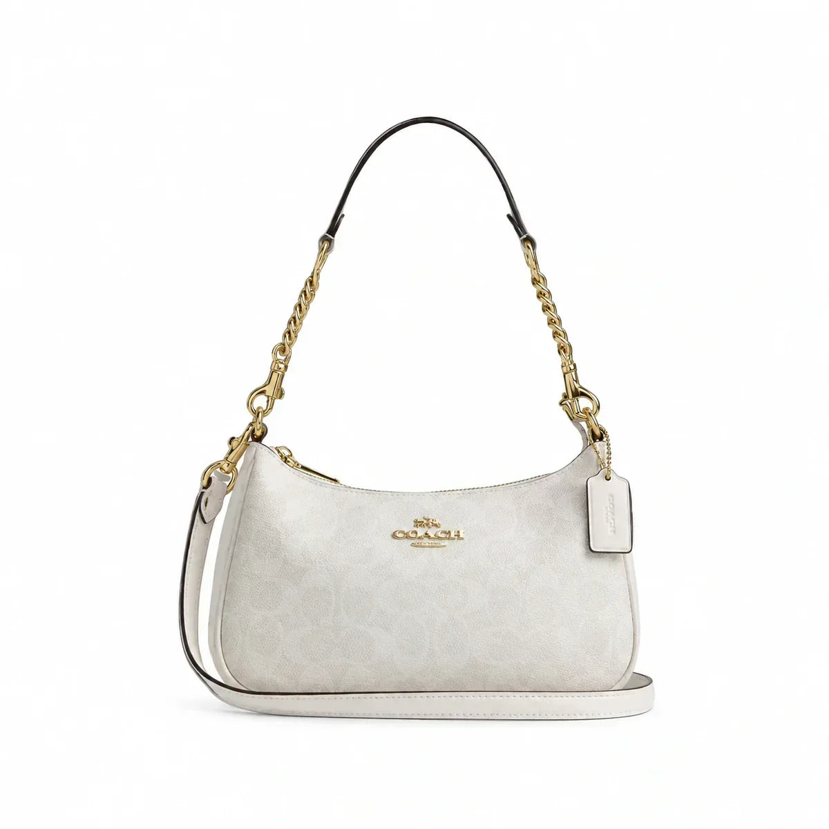 Coach Teri Shoulder Bag In Signature Canvas - Gold/White