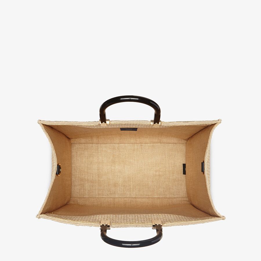 Fendi Sunshine Shopper Large Woven Straw Bag