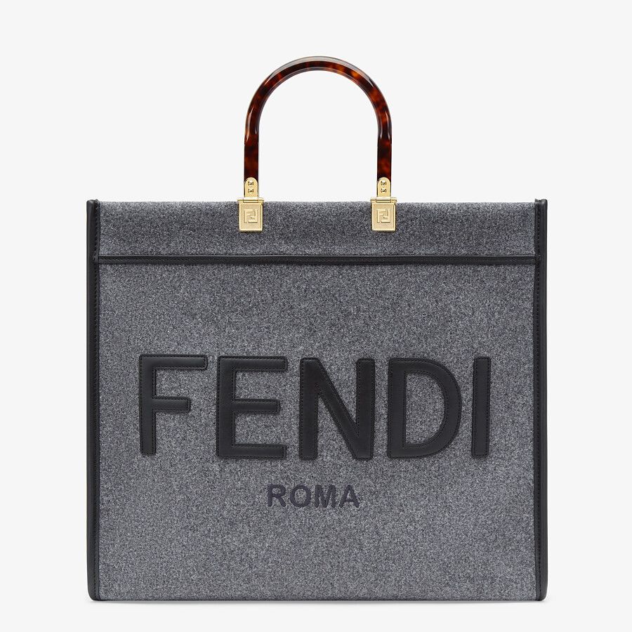 Fendi Sunshine Shopper Medium Gray Flannel Bag