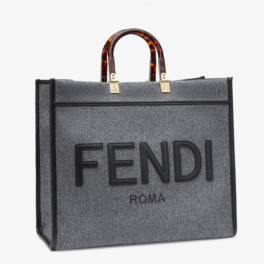 Fendi Sunshine Shopper Medium Gray Flannel Bag