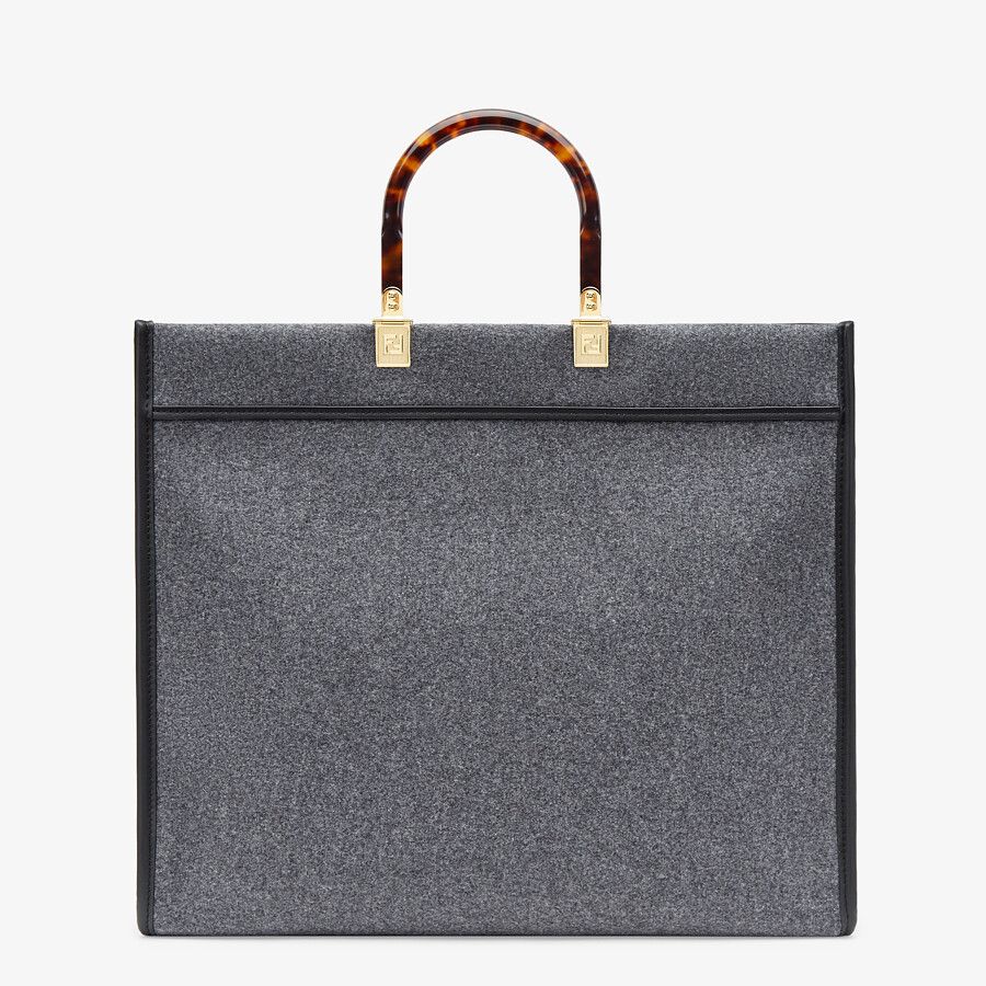 Fendi Sunshine Shopper Medium Gray Flannel Bag