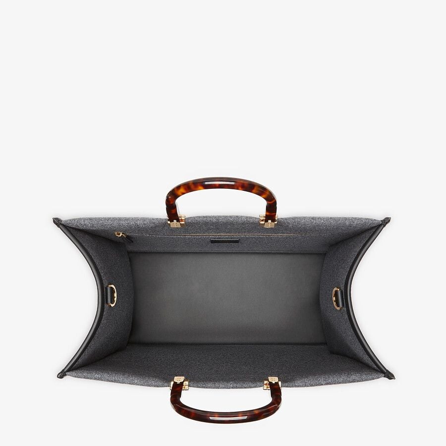 Fendi Sunshine Shopper Medium Gray Flannel Bag
