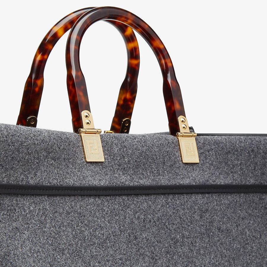 Fendi Sunshine Shopper Medium Gray Flannel Bag