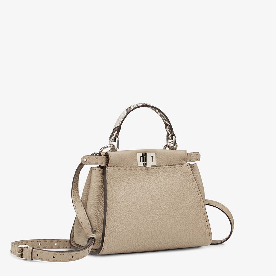 Fendi Peekaboo Mini Dove Gray Selleria Bag