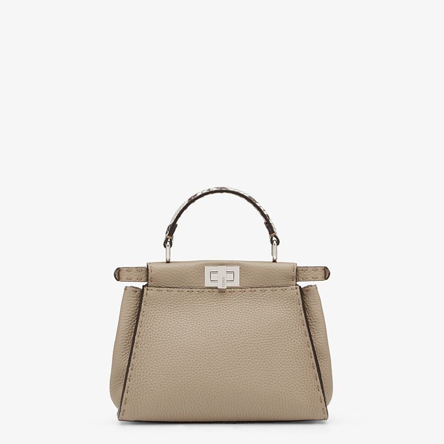 Fendi Peekaboo Mini Dove Gray Selleria Bag