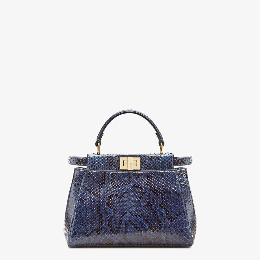 Fendi Peekaboo Small Blue Python Bag