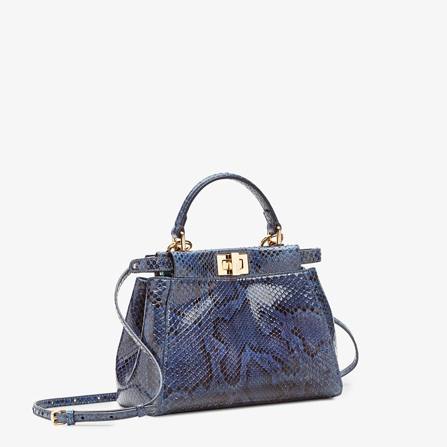 Fendi Peekaboo Small Blue Python Bag