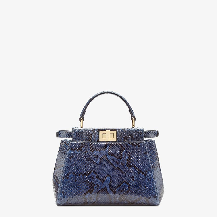 Fendi Peekaboo Small Blue Python Bag