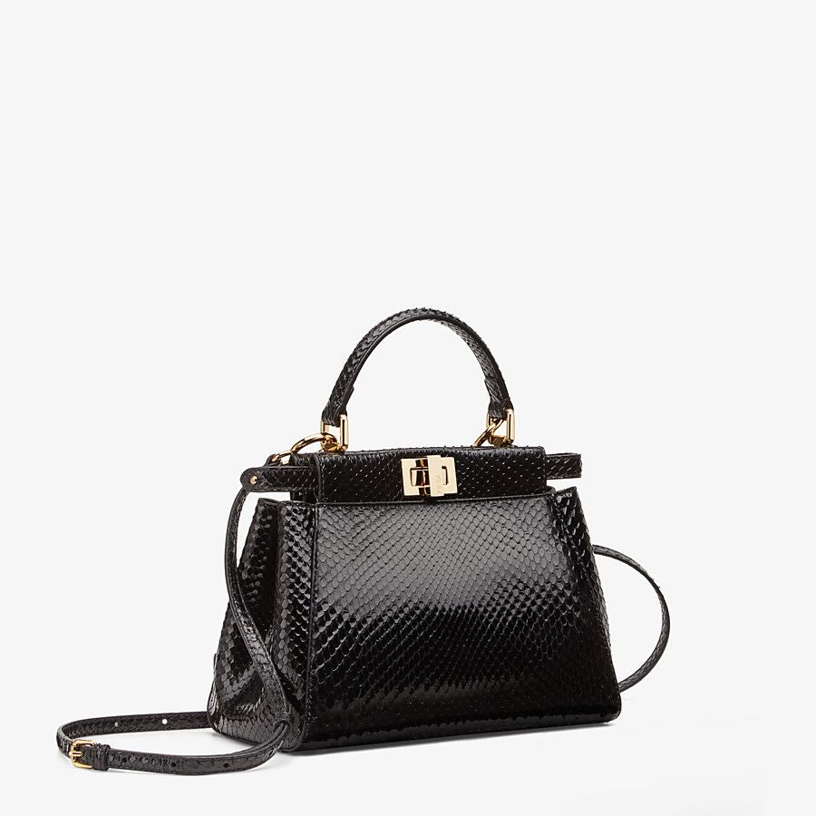 Fendi Peekaboo Black Python Mini Bag