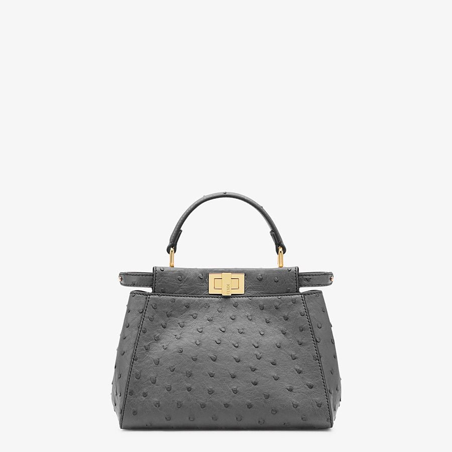 Fendi Peekaboo Small Ostrich Leather Bag