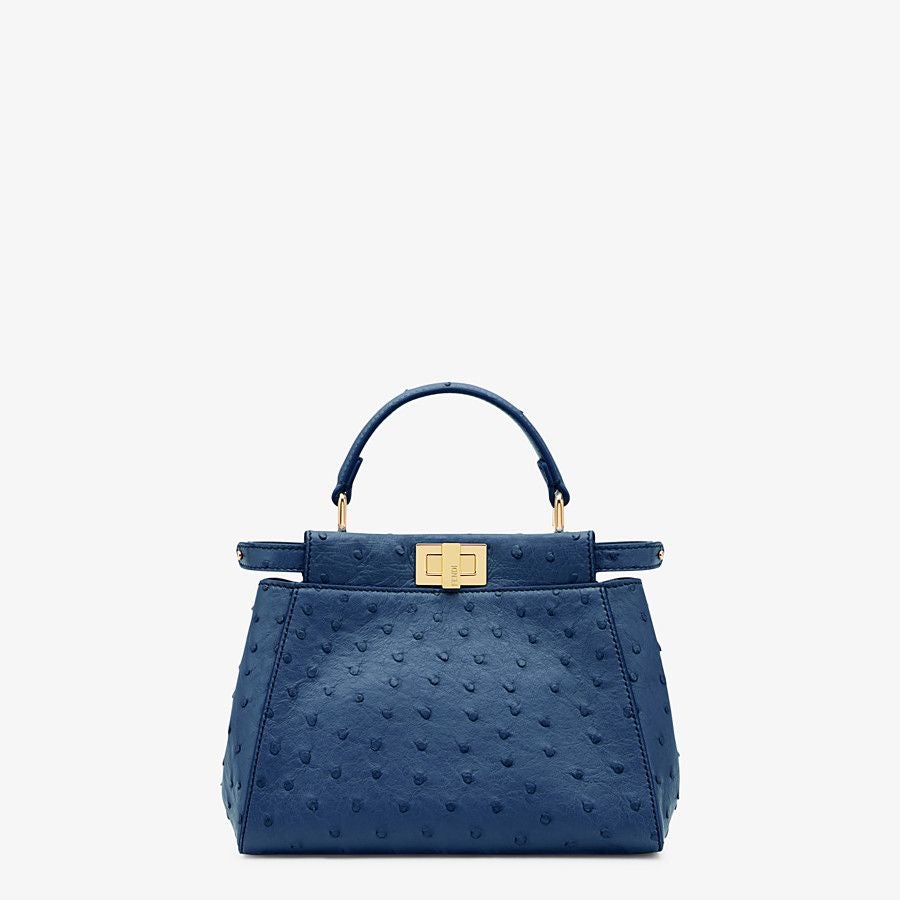 Fendi Peekaboo Small Ostrich Leather Bag