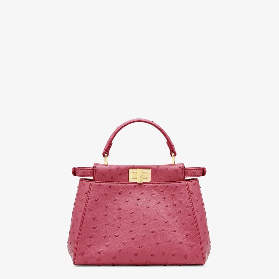 Fendi Peekaboo Small Ostrich Leather Bag