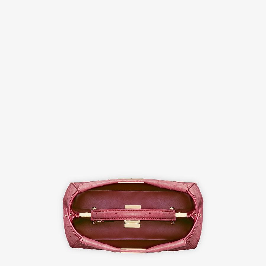 Fendi Peekaboo Small Ostrich Leather Bag