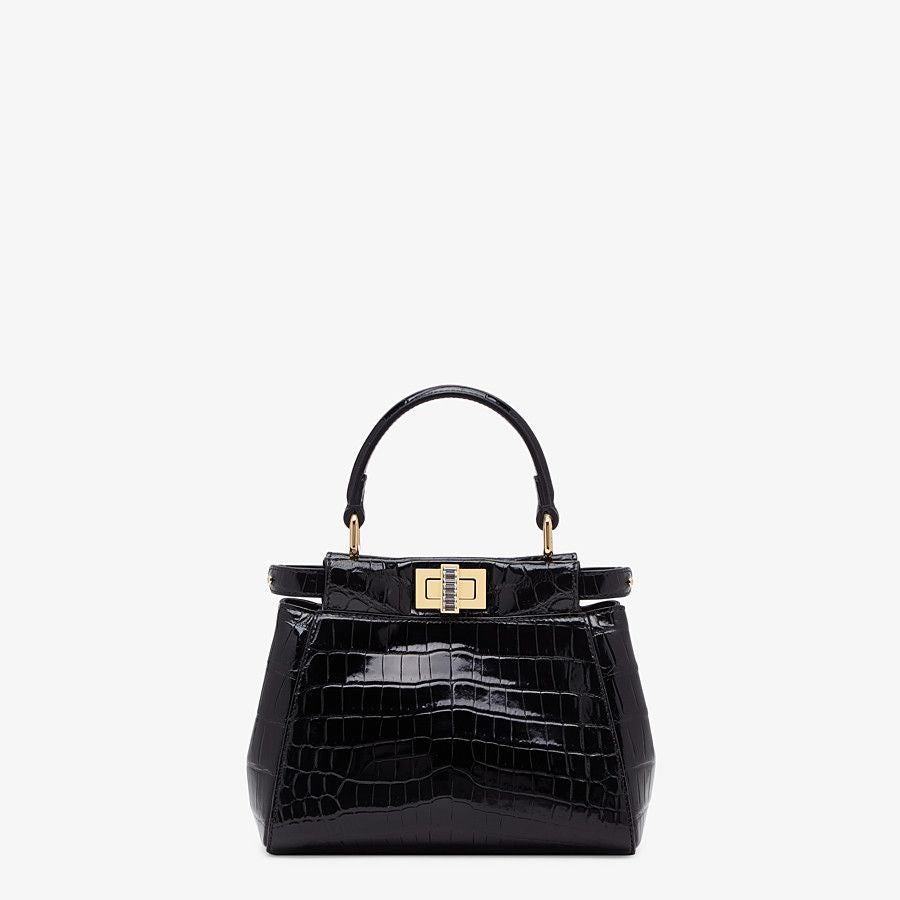 Fendi XS Peekaboo Black Crocodile Mini-bag