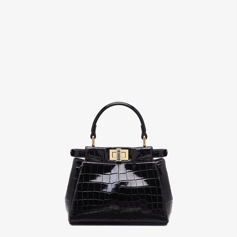 Fendi XS Peekaboo Black Crocodile Mini-bag