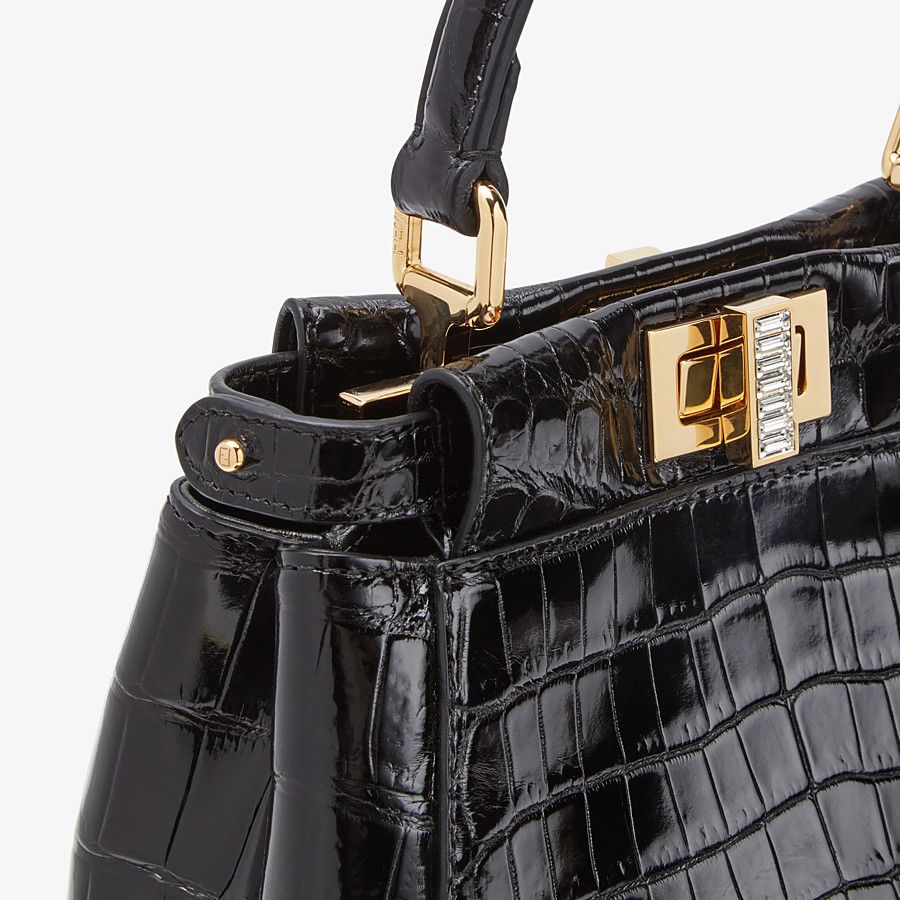 Fendi XS Peekaboo Black Crocodile Mini-bag